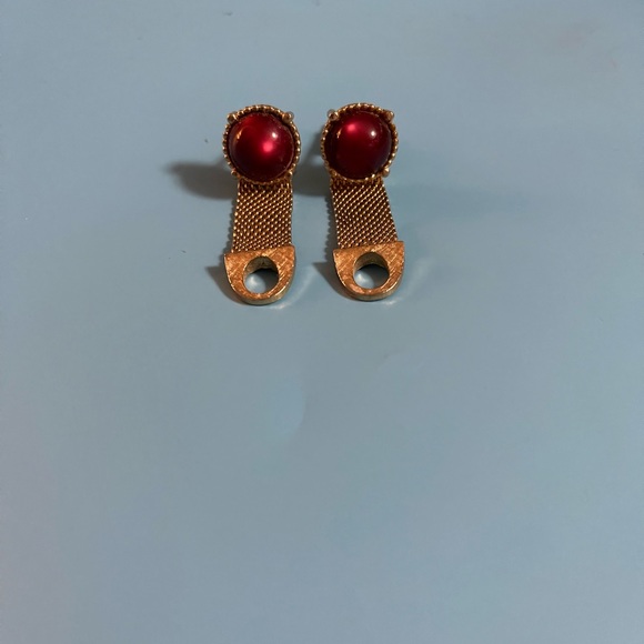 Other - Vintage Cufflinks Gold Tone with Red Center Piece